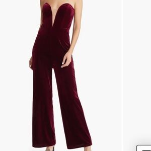 Lulu's Fashion Agenda Strapless Velvet Jumpsuit